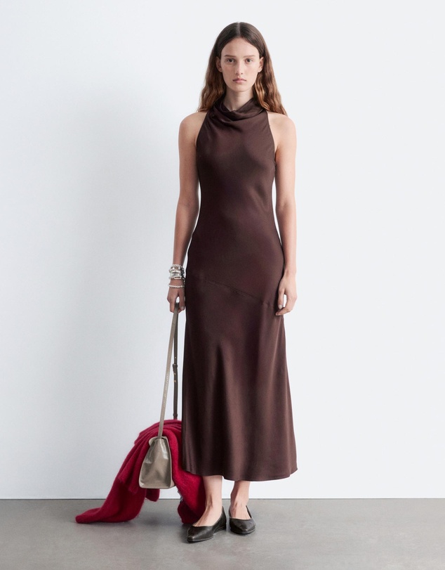 & Other Stories - Cowl-Neck Satin Midi Dress