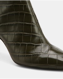 Wittner - Loz Croc Embossed Leather Ankle Boots