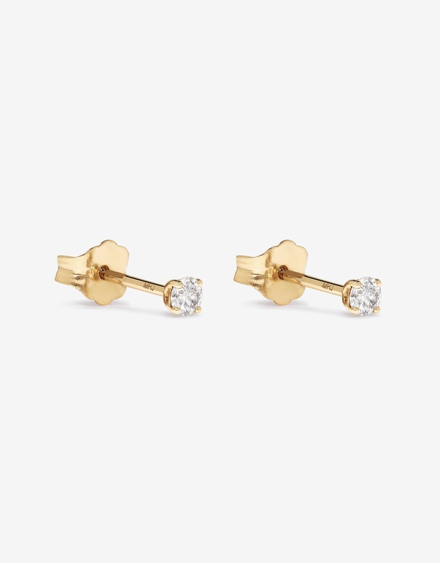 Michael Hill - 0.15 Carat TW Diamond Round Brilliant Mini Solitaire Stud Earrings in 10kt Yellow Gold