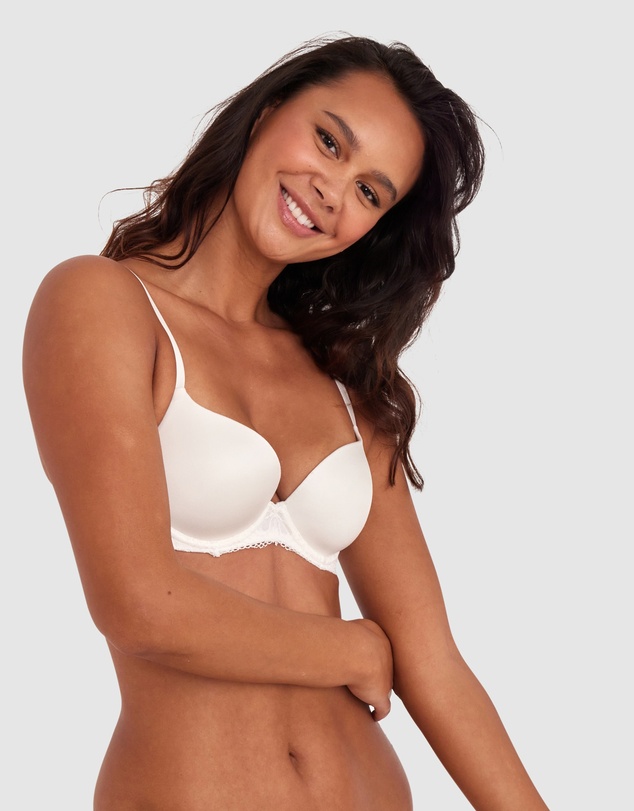 Bras N Things - Body Bliss Lace Contour Plunge Bra - Ivory