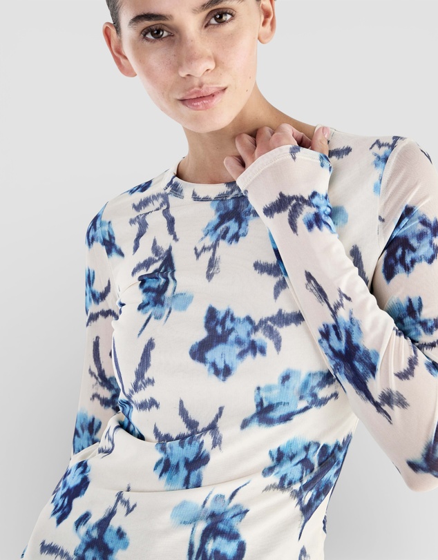rag & bone - Yana Printed Mesh Long Sleeve Tee