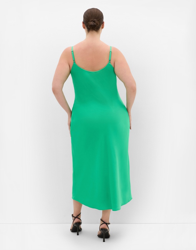 City Chic - Plus size Sadie Satin Slip Dress - greenstone