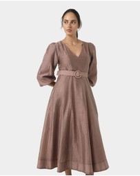 Forcast - Marlie Puff Sleeve Midi Dress