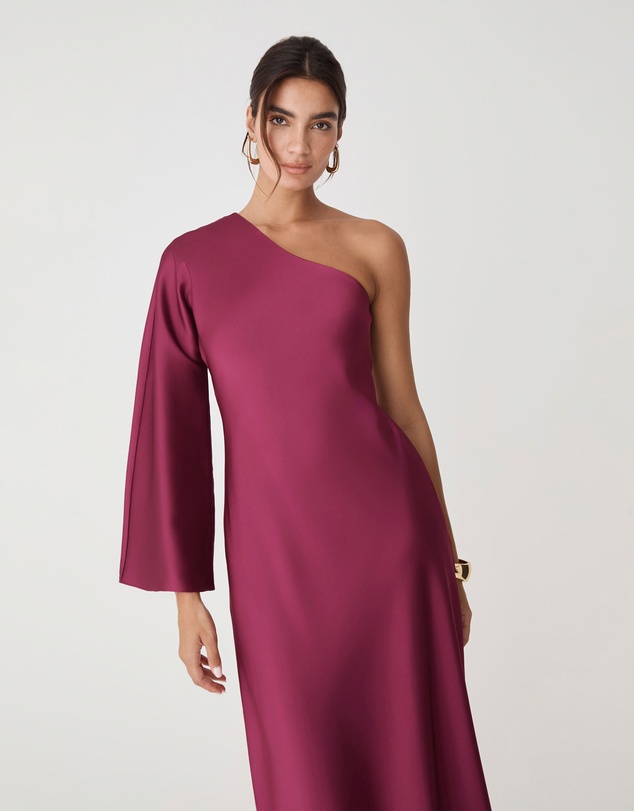 Forcast - Cleo One Shoulder Satin Dress