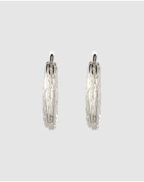 Kuzzoi - ICONIC EXCLUSIVE - Earrings Hoops Men Textured Design 925 Sterling Silver