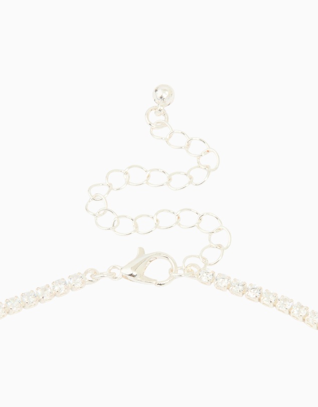 Lovisa - Silver Cubic Zirconia Tennis Necklace, Bracelet & Earrings Set