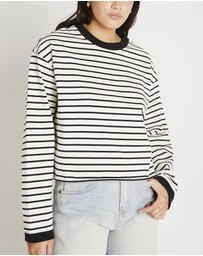 Subtitled - Long Sleeve Stripe Top