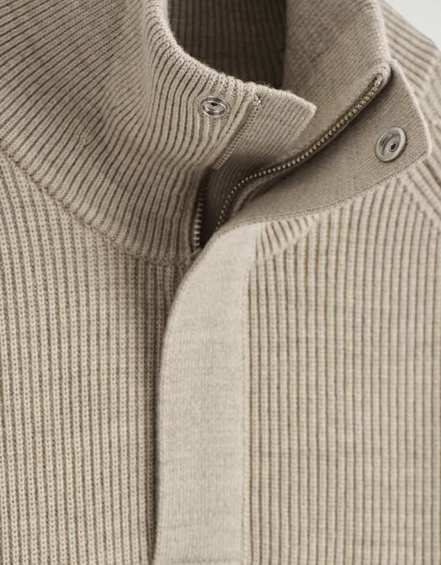 COS - Ribbed Wool Half-Zip Jumper