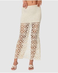 EDIKTED - Ida Back Slit Crochet Maxi Skirt