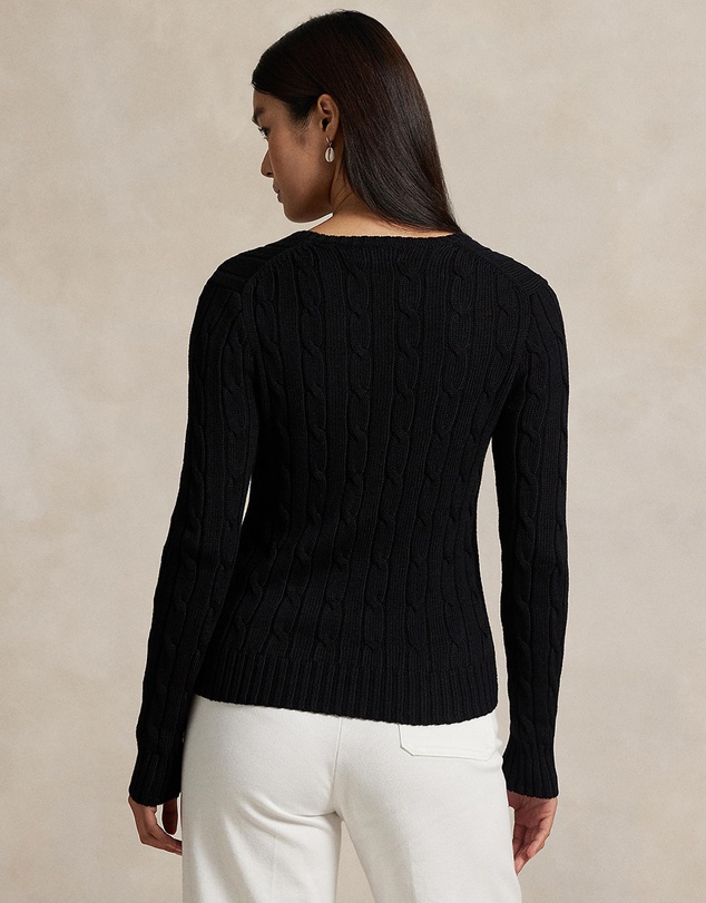 Polo Ralph Lauren - Cable-Knit Cotton V-Neck Sweater