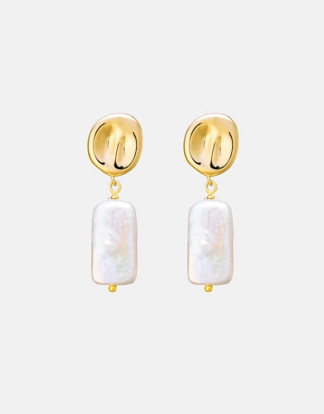 Zoe Olivia - 14K Gold Vermeil Pearl Dangle Stud Earrings