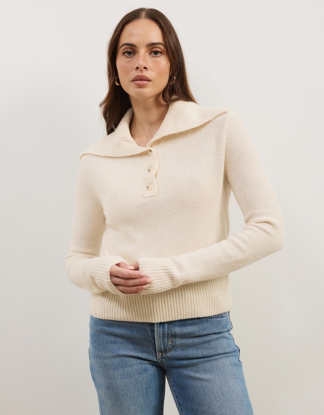 Atmos&Here - Kiera Knit Jumper with Wide Collar