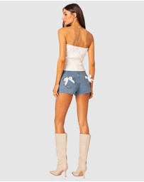 EDIKTED - North cable knit strapless top