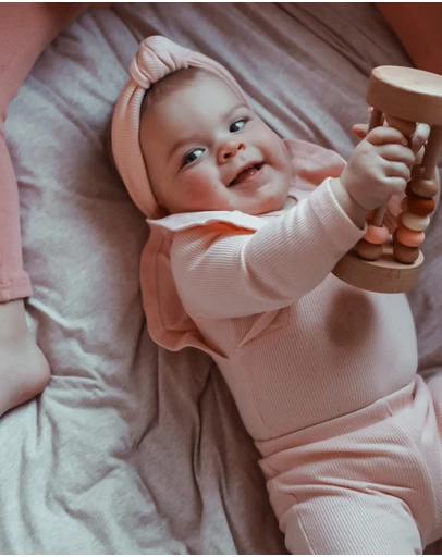 WITH LOVE FOR KIDS - Shimmy Thick Ribbed Long Sleeve Onesie - Babies