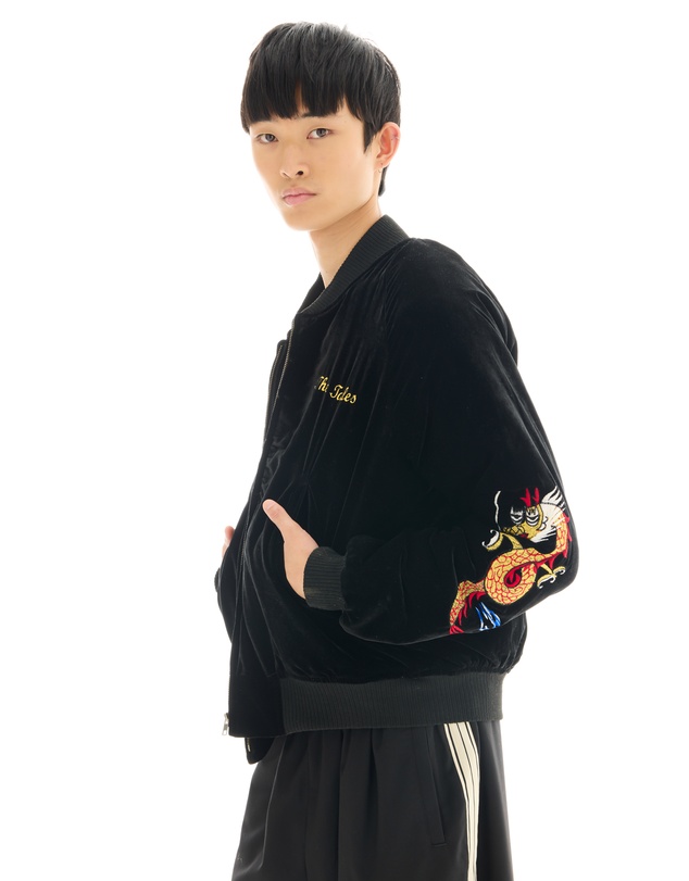 THE TALES - Tokyo Dragon Embroidered Velvet Bomber Jacket
