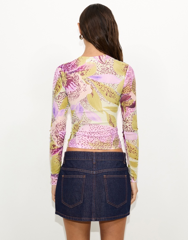 Dazie - Orchid Long Sleeve Mesh Top