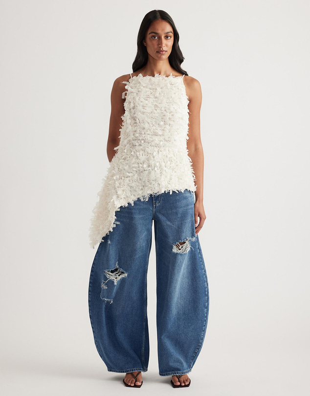 Decjuba - Nadia Textured Asymmetric Top