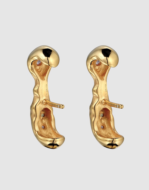 Haze & Glory - Warped Citrine Ear Studs - Gold