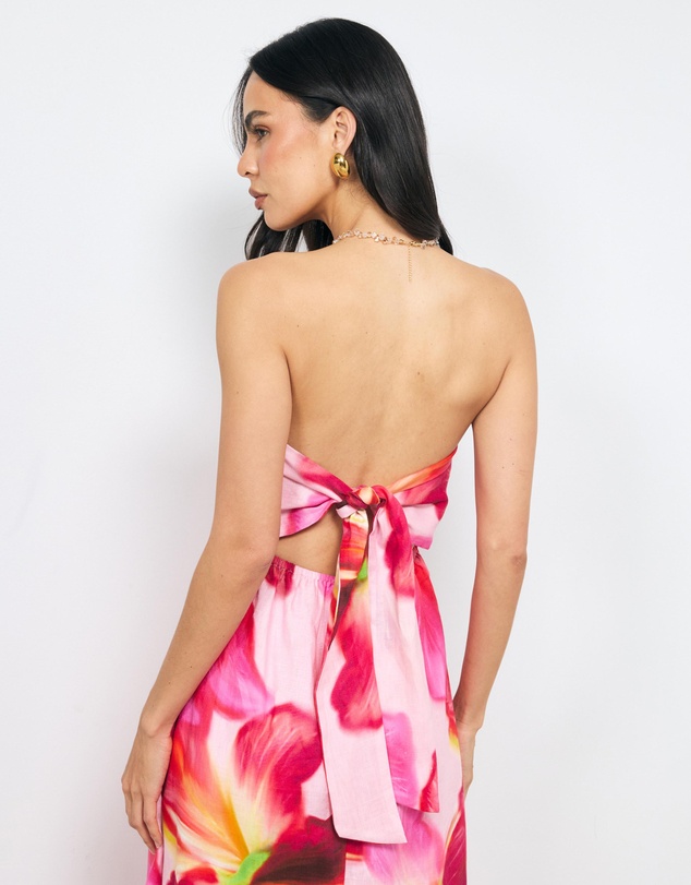 AERE - Valli Linen Strapless Maxi Dress