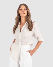 CAMIXA - Rina Striped Linen Shirt