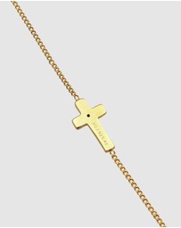 Elli Jewelry - Necklace Cross Crystal Pendant 925 Sterling Silver Gold-Plated