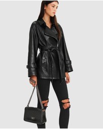 Belle & Bloom - BFF Belted Leather Jacket