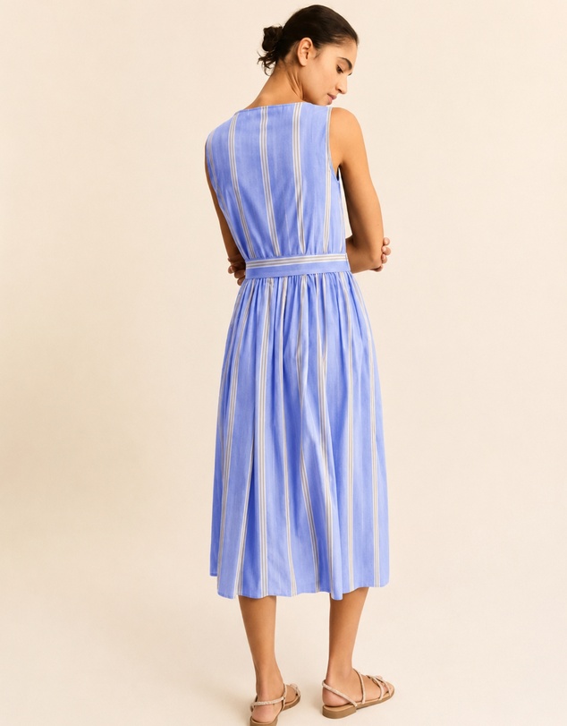Emme - Periwinkle Blue Cotton Popeline Dress