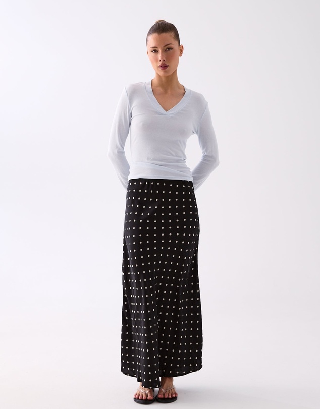 Style Addict - Inez Long Polka Dot Skirt