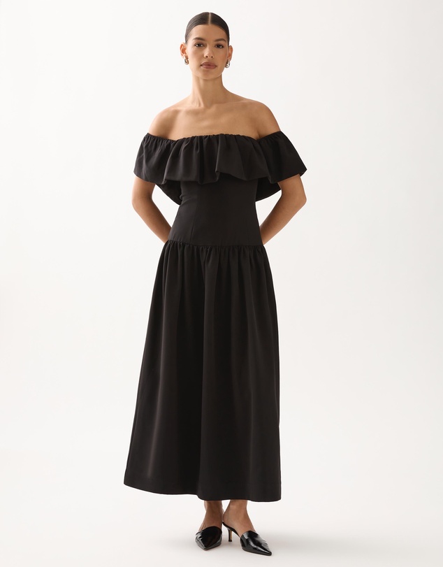 Minima Esenciales - Amora Off Shoulder Ruffle Maxi Dress