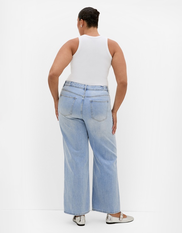 City Chic - Plus size Harley Fit Kayla Wide Leg Jean - light wash