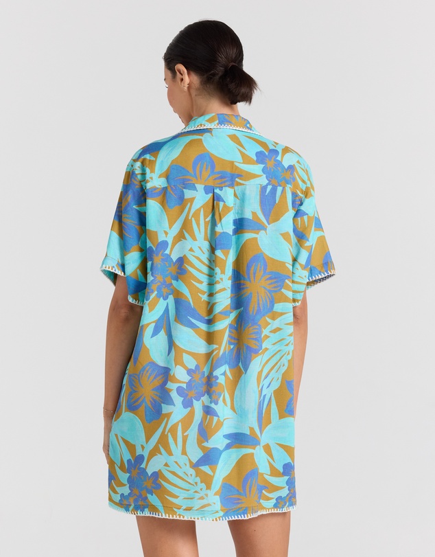 Poolside Paradiso - Kealani Shirt Dress - Caribou