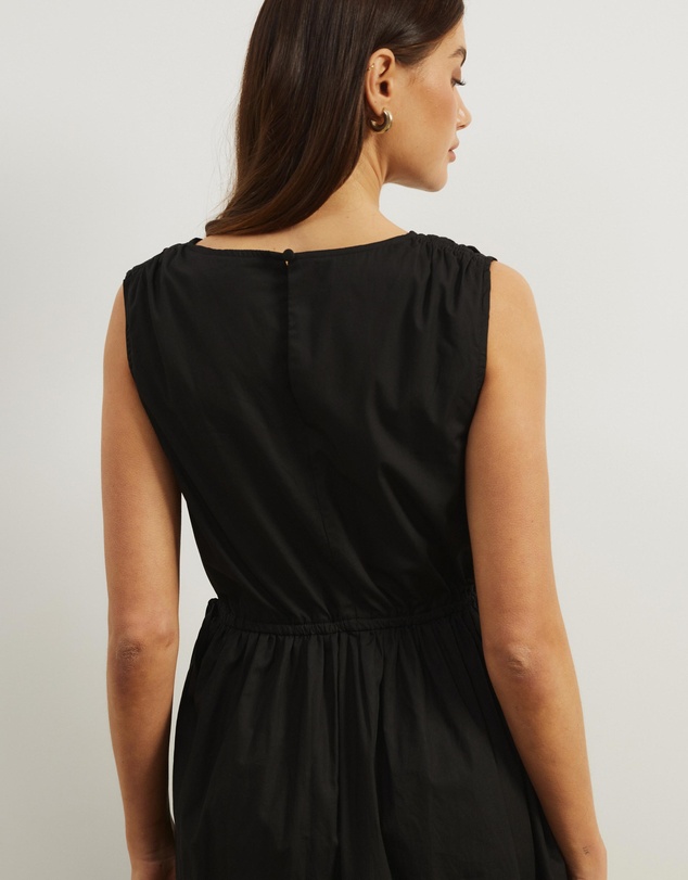Atmos&Here - Cora Drawstring Poplin Midi Dress