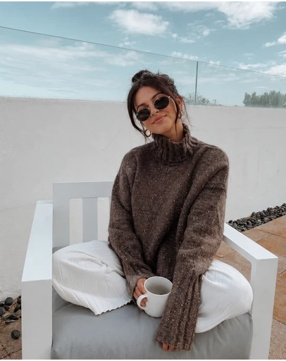 Esther & Co - Chesterfield Jumper - Chocolate