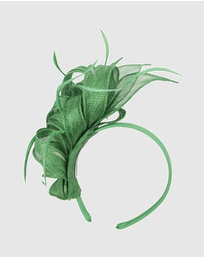 Max Alexander - Green Sinamay Loops Fascinator