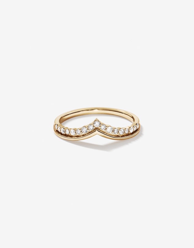 Michael Hill - 0.18 Carat TW Diamond Chevron Wedding Ring in 14kt Yellow Gold