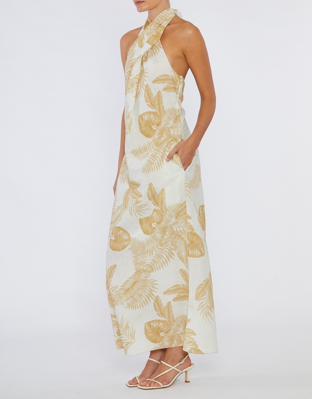 Amelius - Samara Linen Halter Maxi Dress