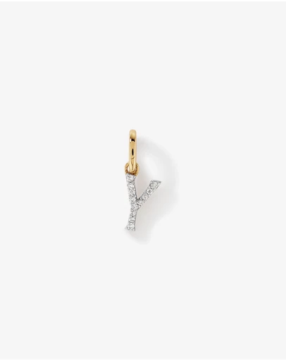 Michael Hill - Diamond Letter Y Initial Pendant in 10kt Yellow Gold