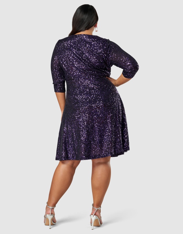 Pink Dusk by Curve Project - Are You Jelly Sequin Dress