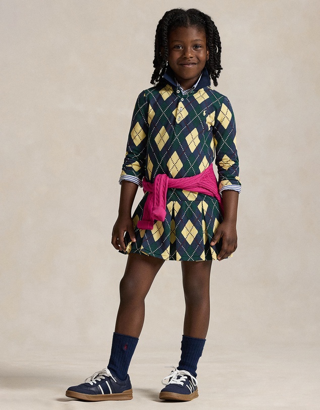 Polo Ralph Lauren - Argyle Stretch Mesh Polo Dress - Babies-Kids
