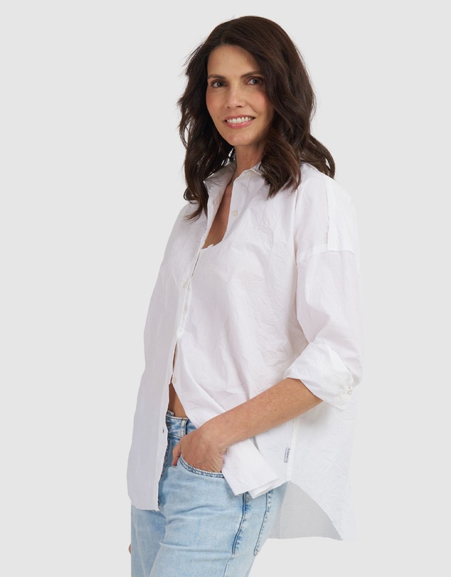 CAMIXA - Exal Oversized Frayed Edge Cotton Shirt