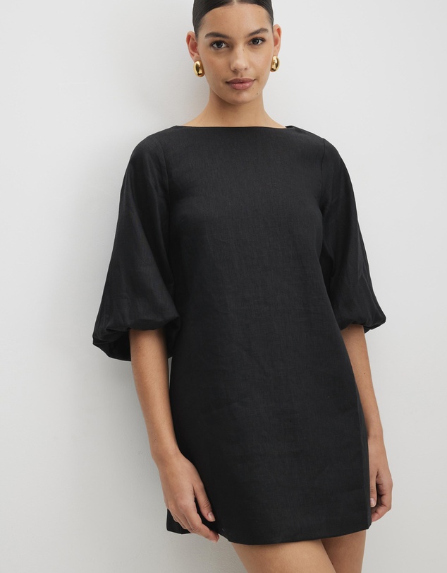 AERE - Eloise Linen Mini Shift Dress