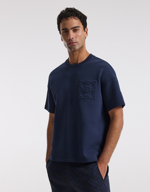 Calibre - Embossed Logo Short Sleeve Sweat Top Mid Blue