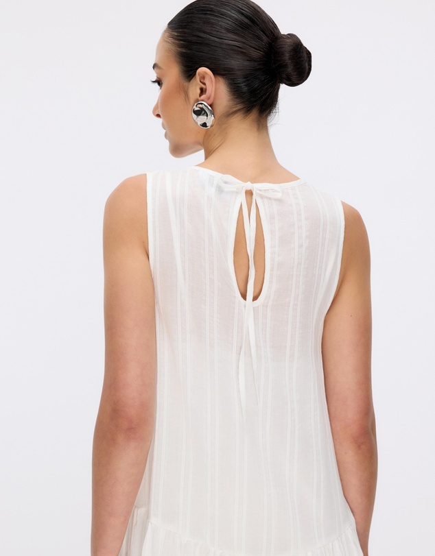 Minima Esenciales - Cordelia Self Stripe Resort Midi Dress