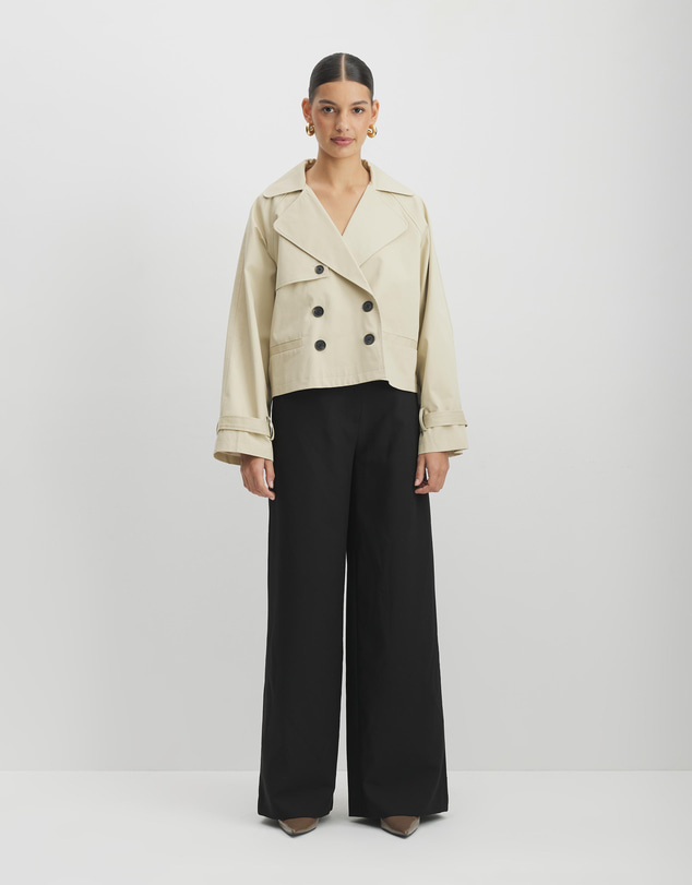 AERE - Lucie Organic Cotton Cropped Trench