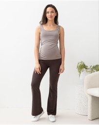 Angel Maternity - New Deluxe Flare Maternity Legging Pants in Black