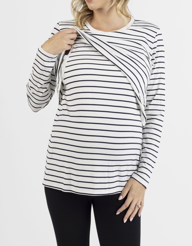 Angel Maternity - Leonie Maternity/ Nursing Stripe Top