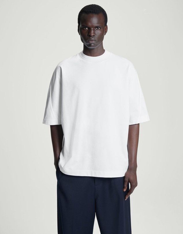 COS - OVERSIZED HEAVYWEIGHT MOCK-NECK T-SHIRT