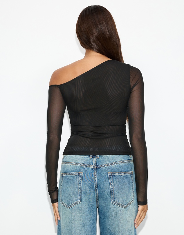 Dazie - Alina Asymmetrical Mesh Top