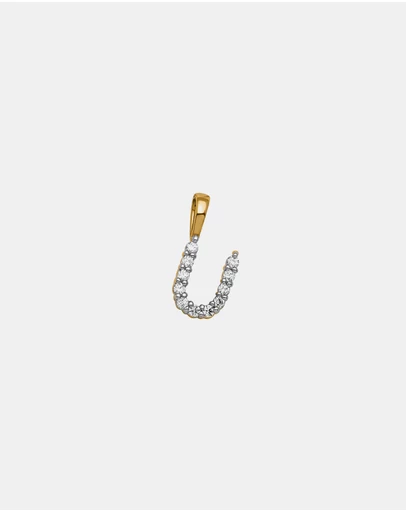 Zoe Olivia - 9K Gold Lab Grown Diamond Initial U Pendant