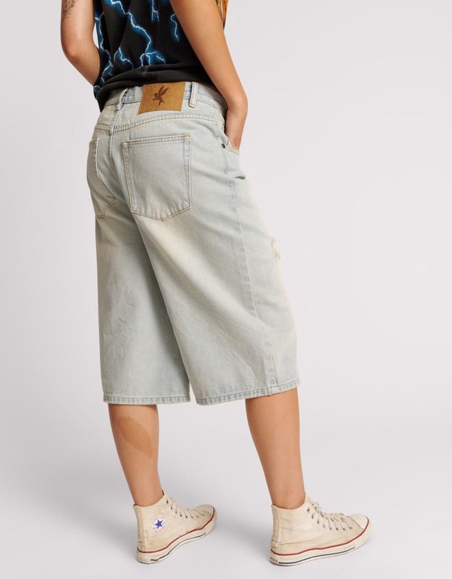 ONE TEASPOON - Old West Beastie Low Waist Wide Leg Denim Shorts